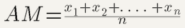 Auto-LaTeX rendering of the arithmetic mean equation