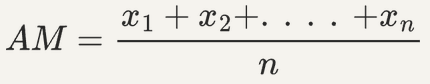 LatexScribe rendering of the arithmetic mean equation